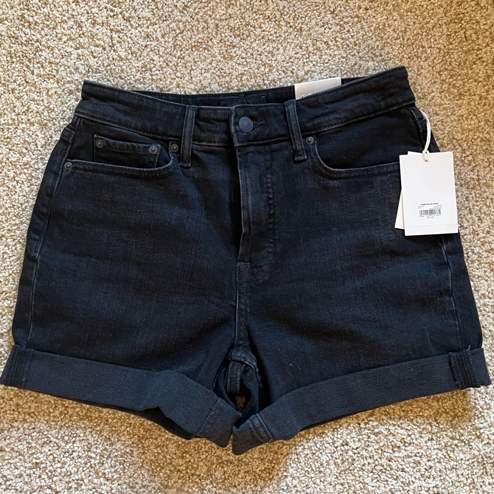 NWT black denim shorts